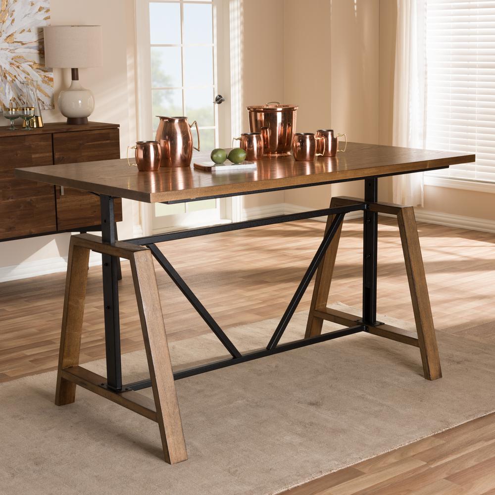 Baxton Studio Nico Brown Desk 28862 7570 Hd The Home Depot