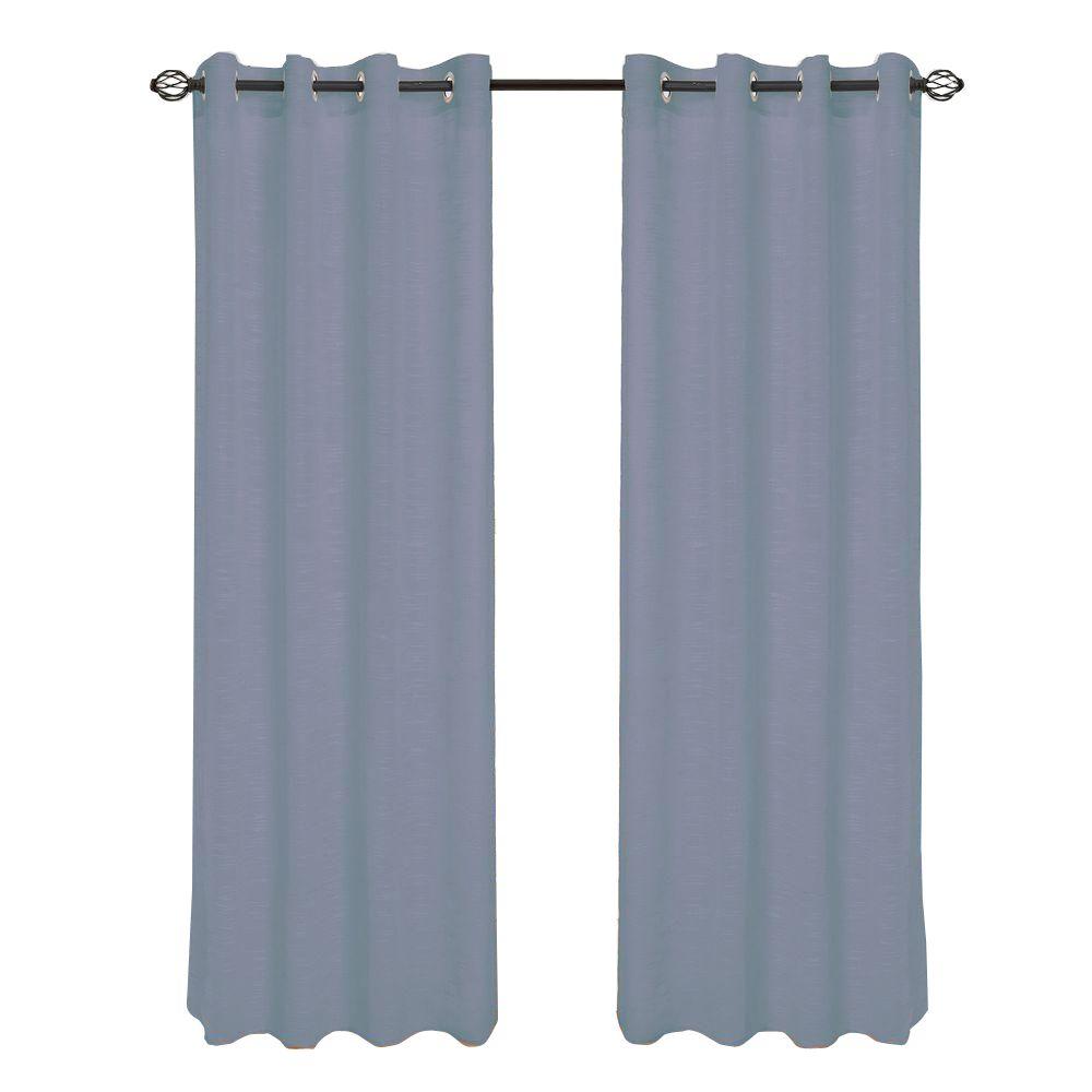 Lavish Home Grey Mia Jacquard Grommet Curtain Panel 84 In Length