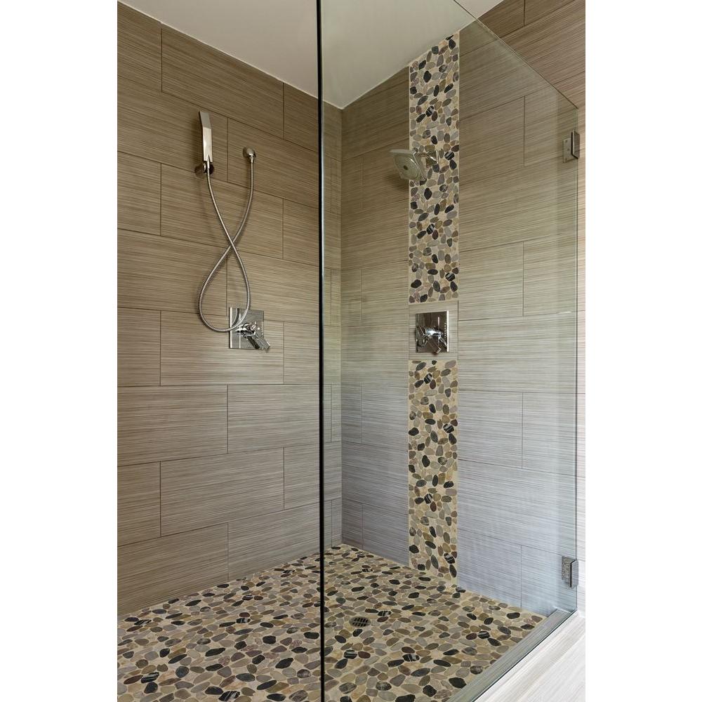 Msi Mix River Rock 12 In X 12 In X 10 Mm Tumbled Marble Mesh