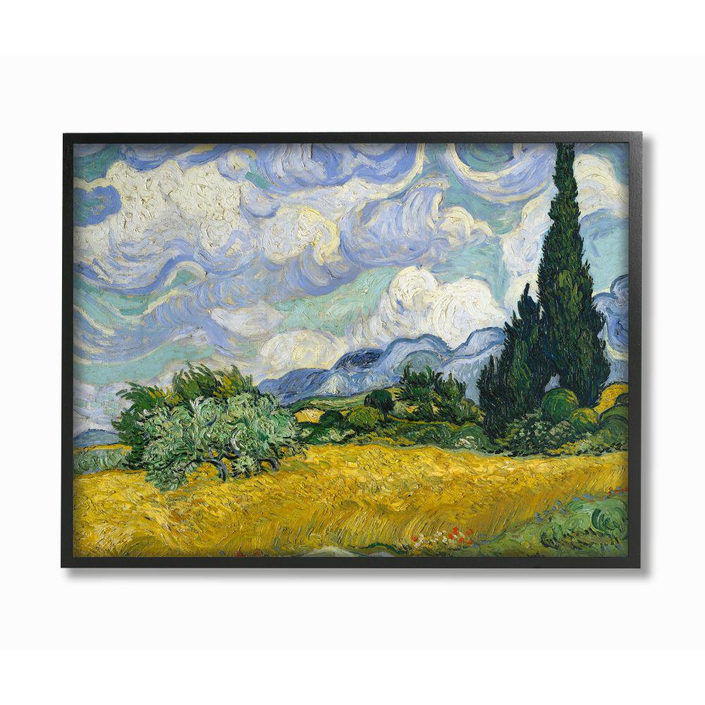 The Stupell Home Decor Collection 16 In X 20 In Van Gogh Wheat Field With Cypresses Post Impressionist Painting By Vincent Van Gogh Framed Wall Art Ccp 376 Fr 16x20 The Home Depot