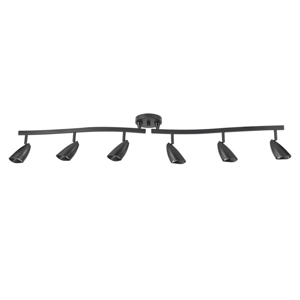 Globe Electric Grayson 4 Ft 6 Light Matte Black Halogen Track Lighting Kit Globe Electric Grayson 4 Ft 6 Light Matte Black Halogen Track Lighting Kit