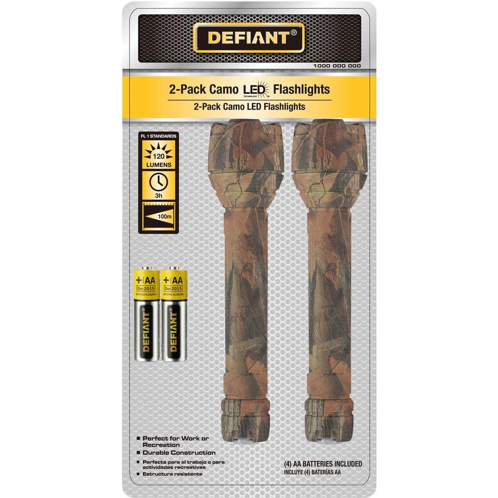 Aluminum Defiant Flashlights Accessories Safety Security Led Flashlight 2 Pack