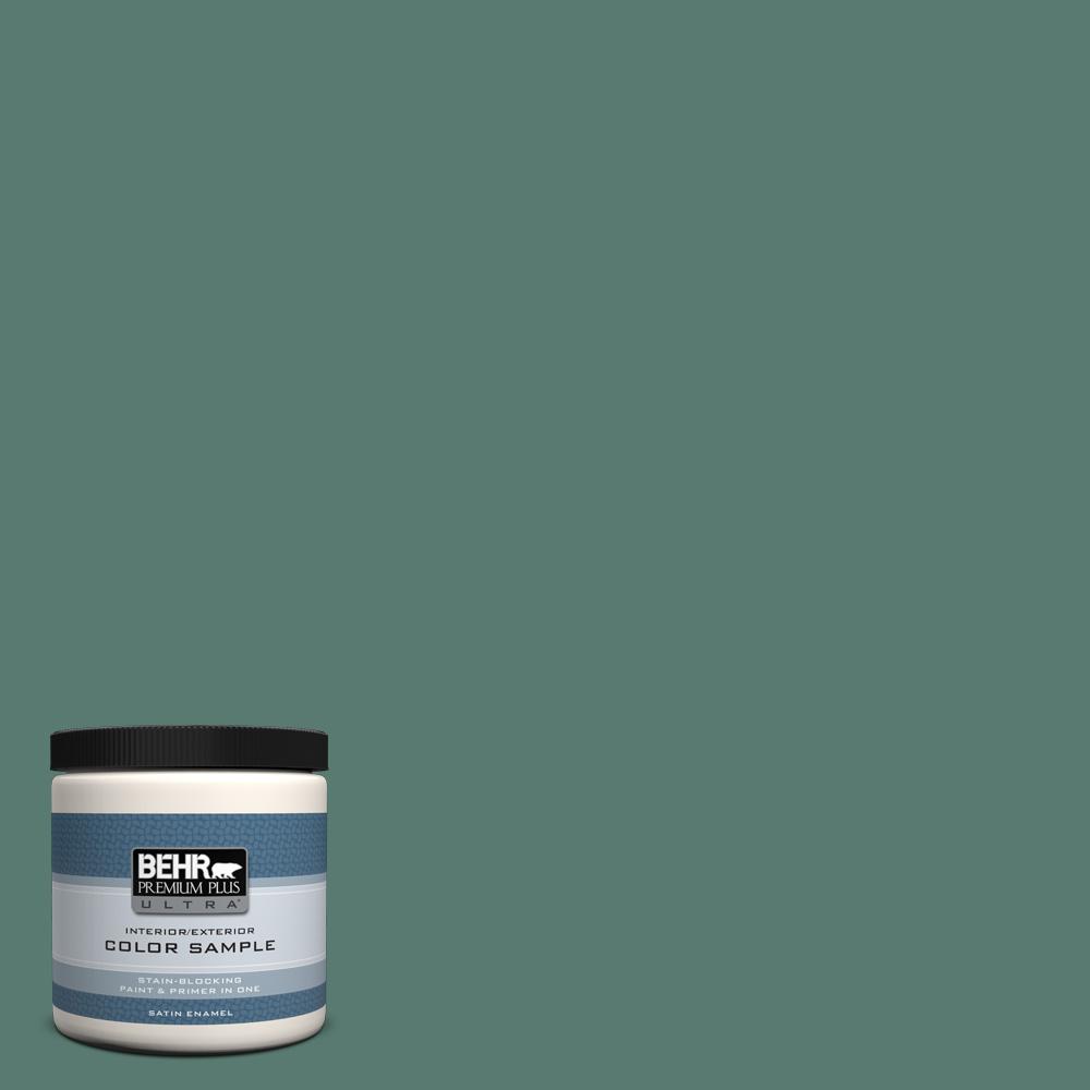BEHR Premium Plus Ultra 8 oz. S4306 Forest Edge Satin Enamel Interior/Exterior Paint and
