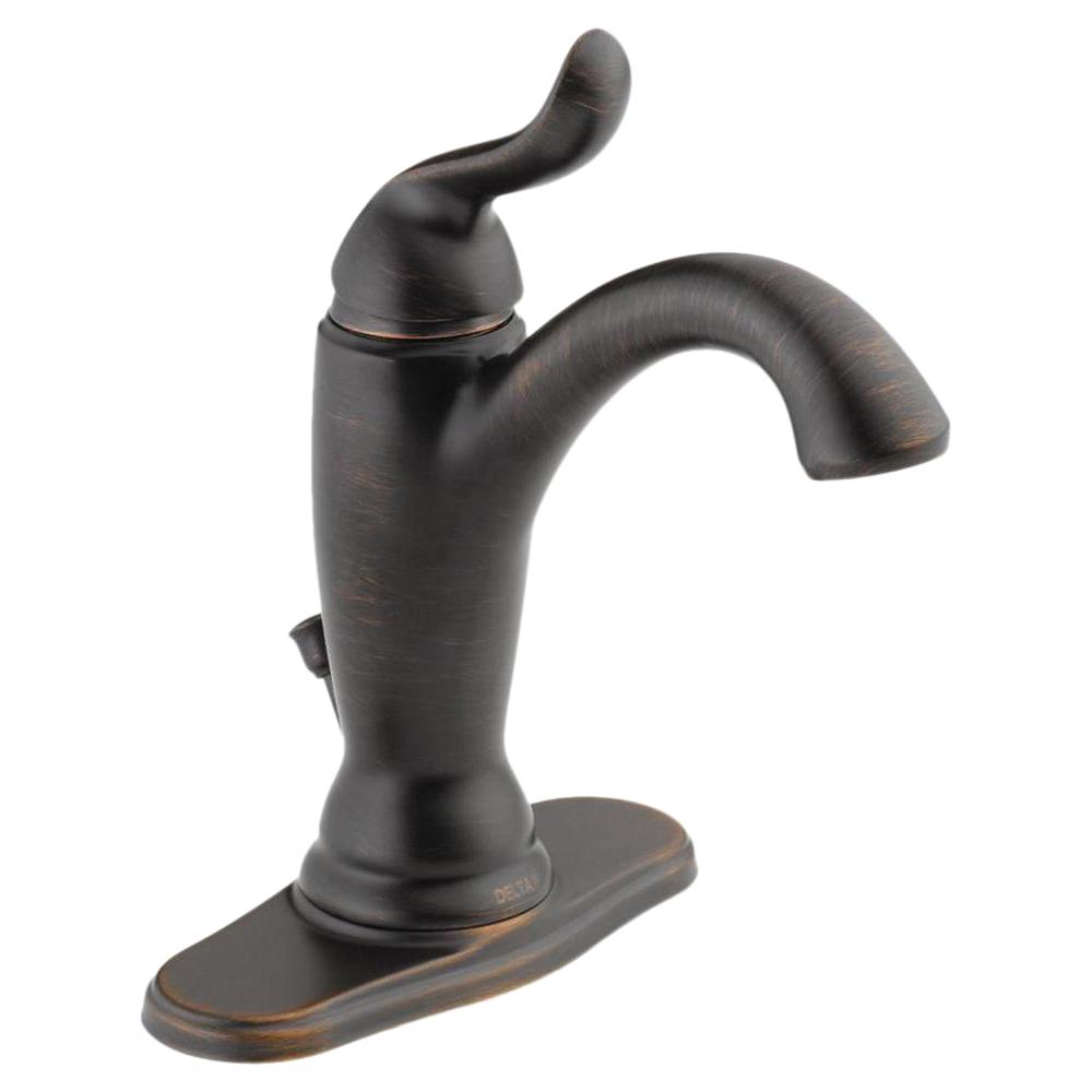 Delta linden single handle side sprayer kitchen faucet in venetian bronze