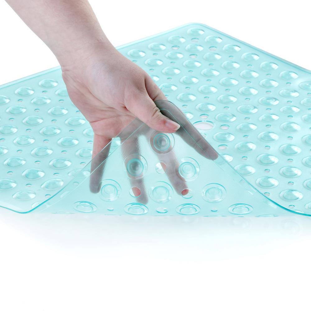 Slipx Solutions 21 In X 21 In Square Shower Mat In Aqua 05626 1