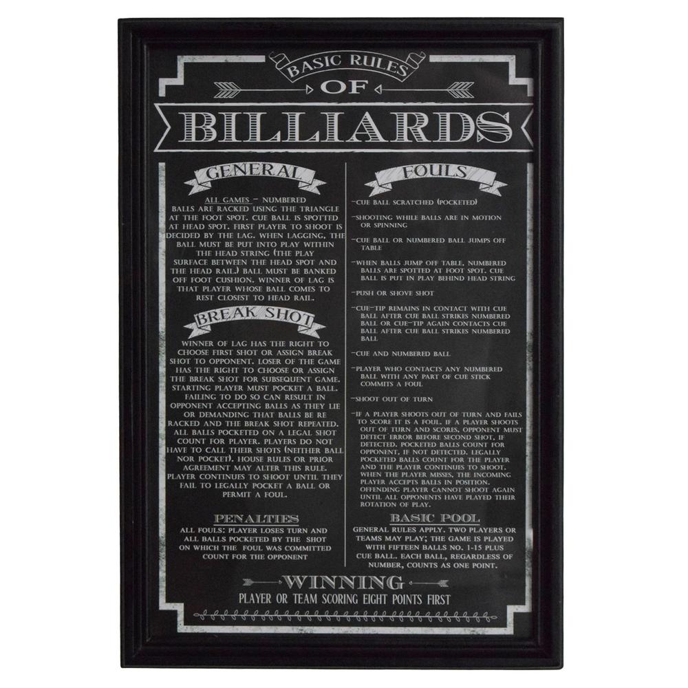 Hathaway Billiard Game Rules Wall Art-BG2029BL - The Home ...