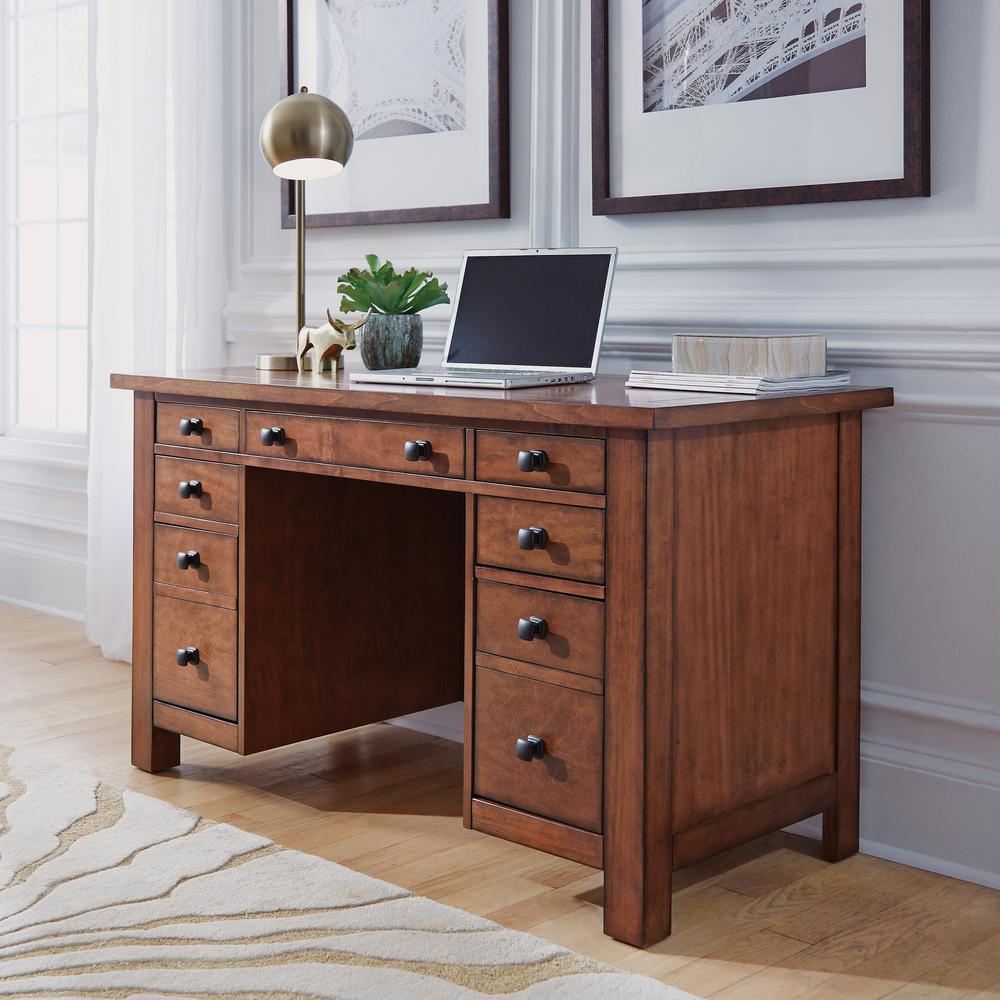 Home Styles Tahoe Aged Maple Executive Writing Desk 541215 The Home