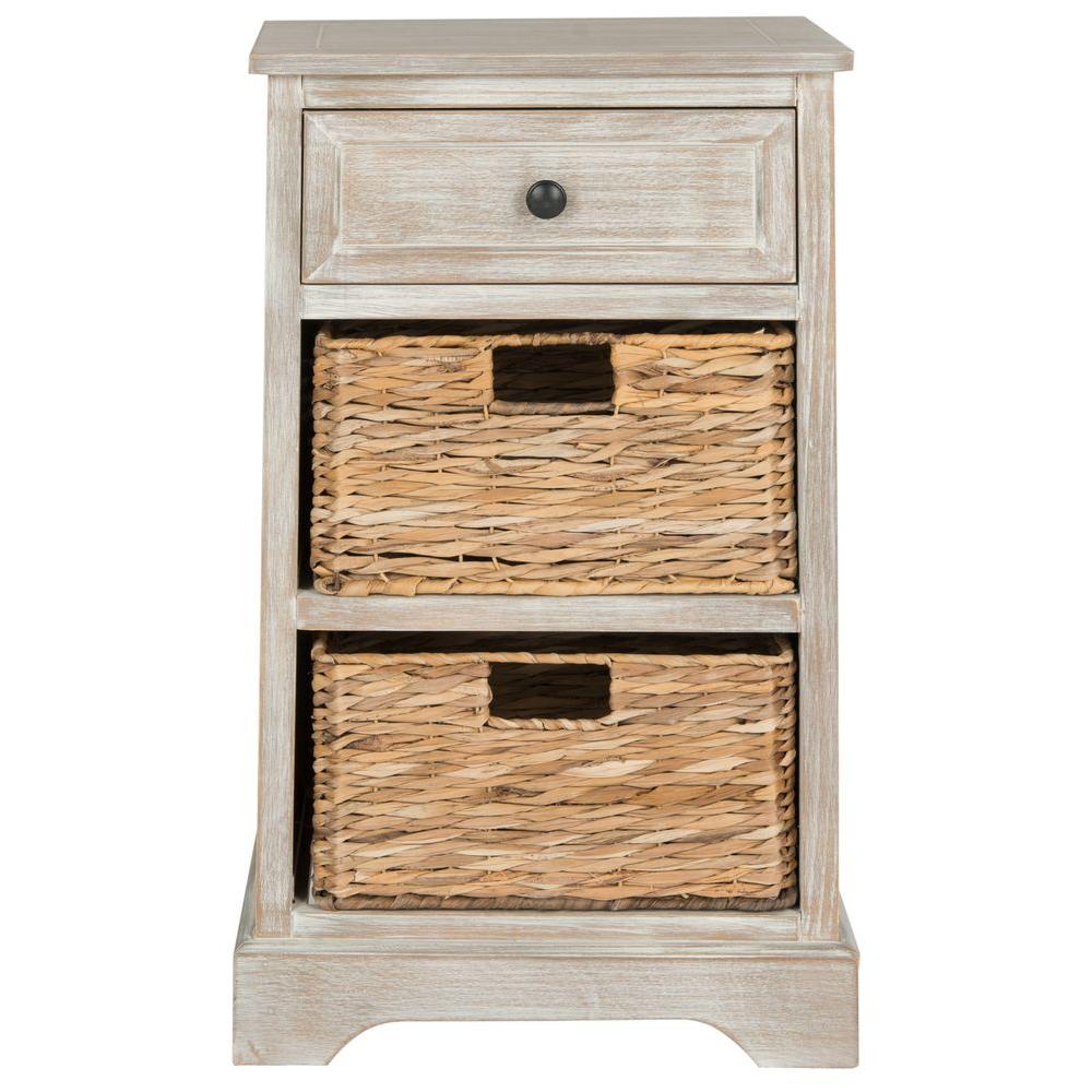 Safavieh Carrie White Washed Side Table Amh5700g The Home Depot Safavieh Carrie White Washed Side Table