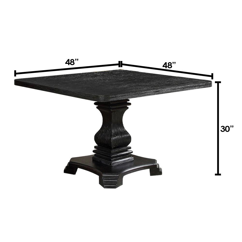 William's Home Furnishing Nerissa Square Antique Black Dining Table
