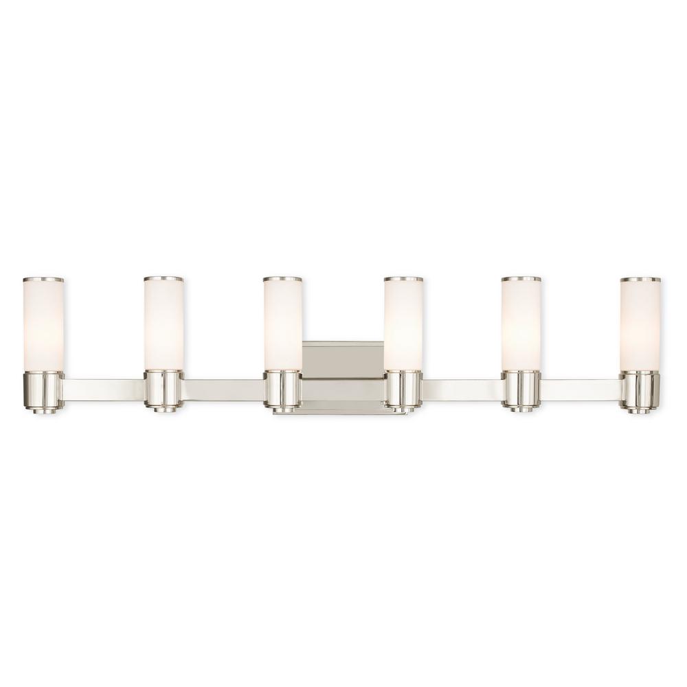 Nickel Special Values Vanity Lighting The Home Depot Weston 6 Light Polished Nickel Ada Bath