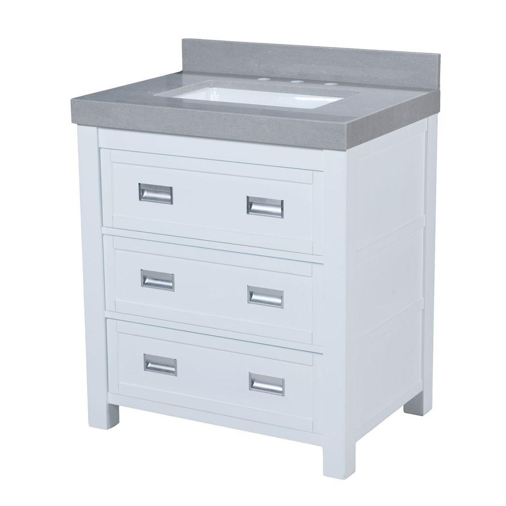 Maykke Hayden 30 5 In W X 22 D Vanity White With Granite Maykke Hayden 30 5 In W X 22 D Vanity White With Granite Top Gray Basin