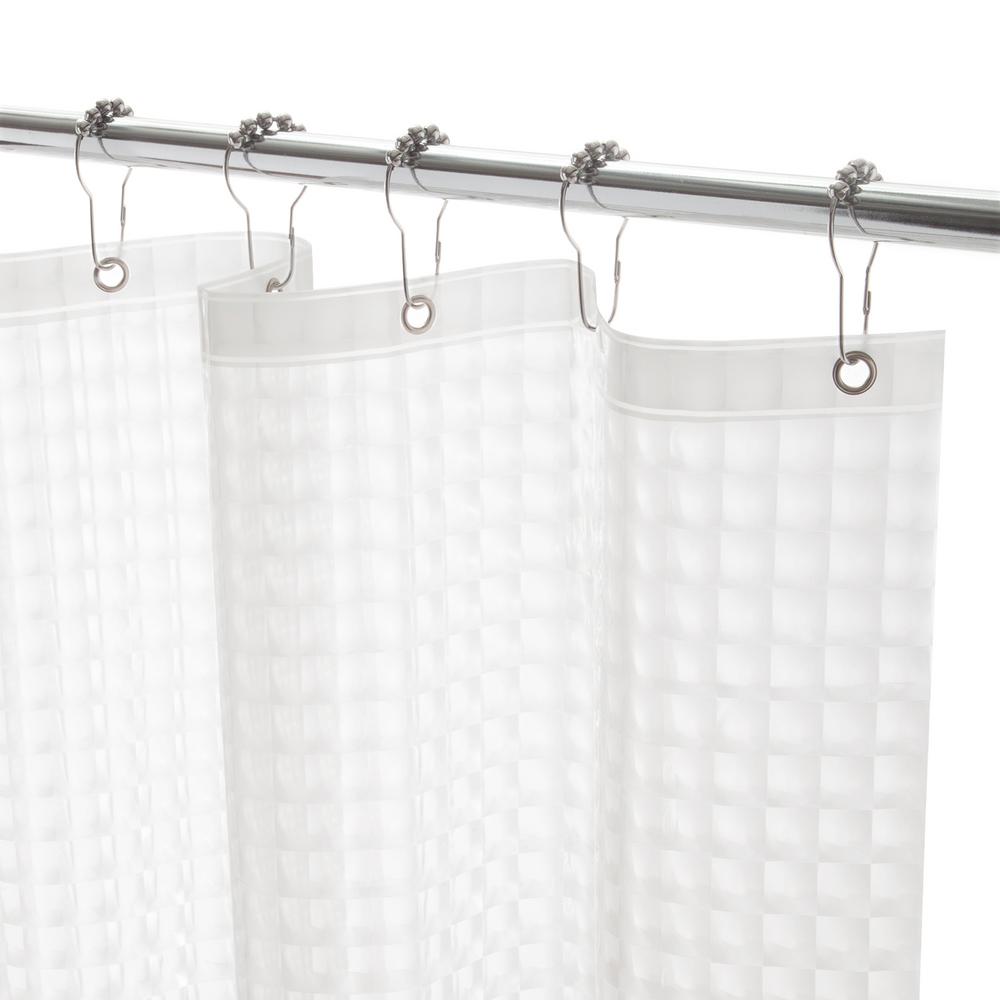 Kenney Peva 72 In Clear Um Weight Embossed Shower Curtain Liner Clear Um Weight Embossed Shower Curtain Liner Kn61151c The Home Depot