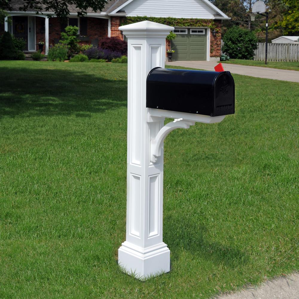 Mayne Dover Mailbox Post White 581000000 The Home Depot Mayne Dover Mailbox Post White 581000000 The Home Depot