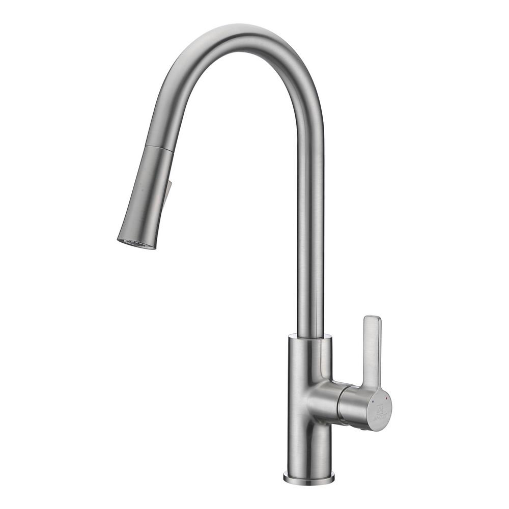 Best Rated Pull Out Spray Wand 1 Hole Sprayer Head Kitchen Serena Single Handle Pull Down Sprayer Kitchen Faucet In Brushed Nickel