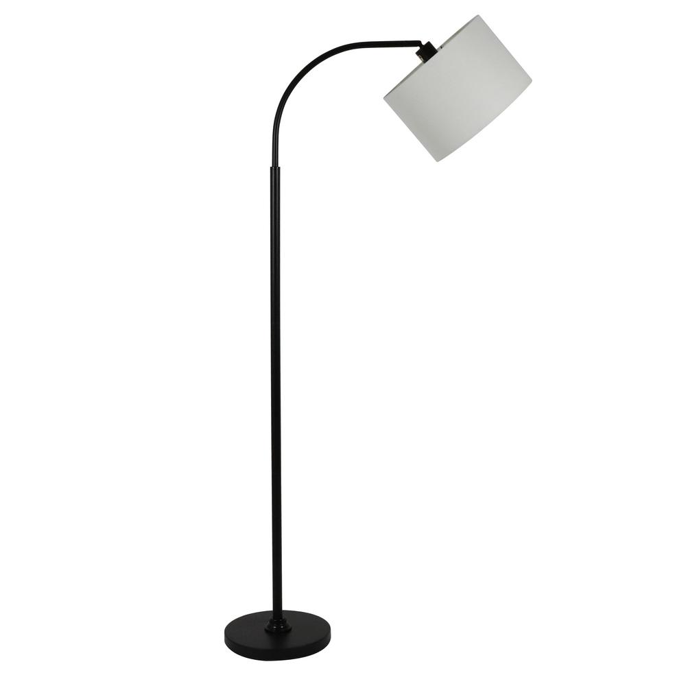 Decor Therapy Asher 60 In Black Floor Lamp With Shade Pl3930 The Home Depot Decor Therapy Asher 60 In Black Floor