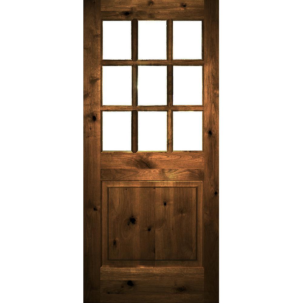 36 In X 80 Rustic Knotty Alder Left Hand Clear Low E Gl 9 Lite Provincial Stained Wood Single Prehung Front Door 36 In X 80 Rustic Knotty Alder Left Hand Clear Low E Gl 9 Lite Provincial Stained Wood Single Prehung Front Door