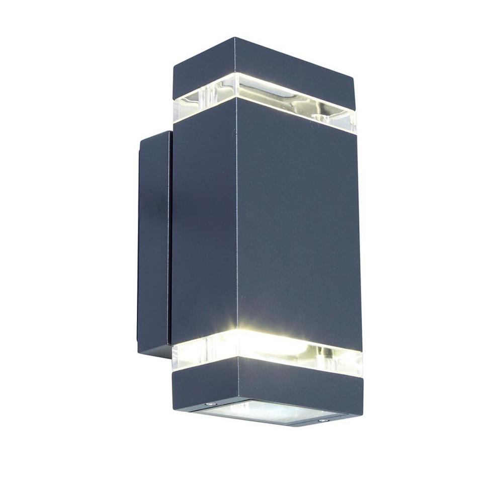 Outdoor Lanterns Sconces Wall Mounted Lighting The Dark Gray Outdoor Integrated Led Wall Mount Sconce