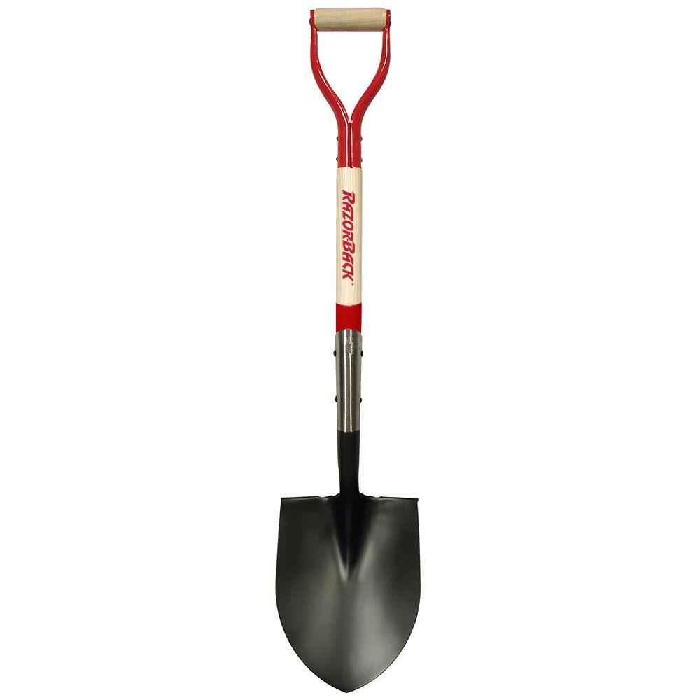 Razor-Back 30 in. Wood D-Handle Digging Shovel-43201 - The Home Depot