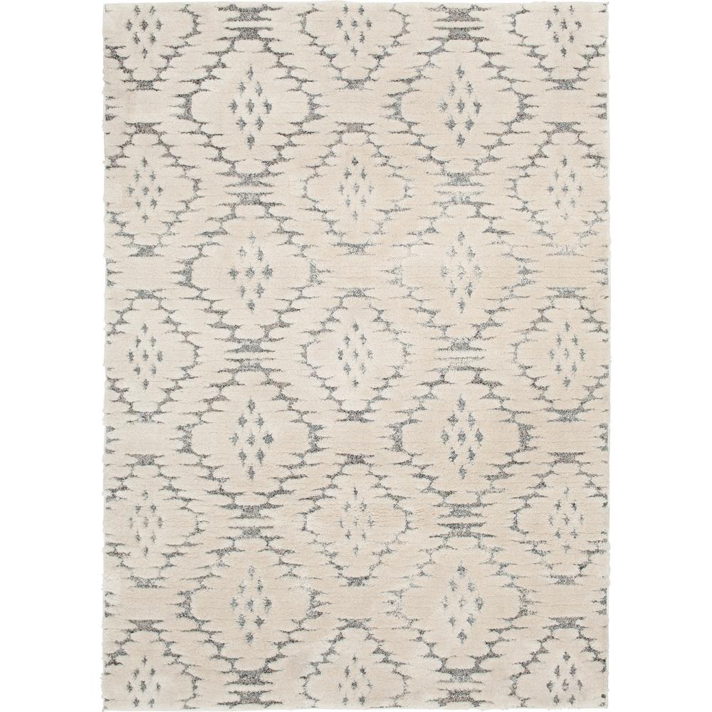 Unbranded Bazaar Sabian White/Grey 8 ft. x 10 ft. Geometric