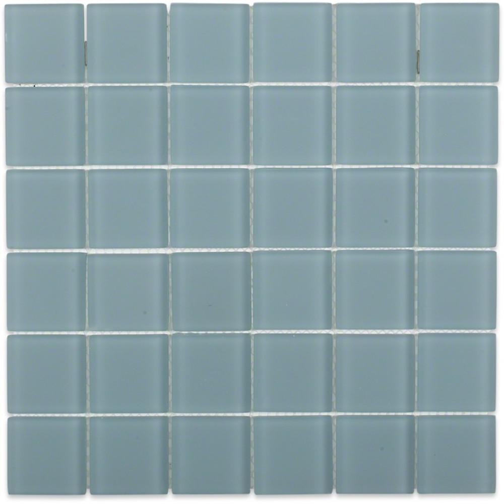 Ivy Hill Tile Contempo Blue Gray Frosted Glass 12 in. x 12 in. x 8 mm