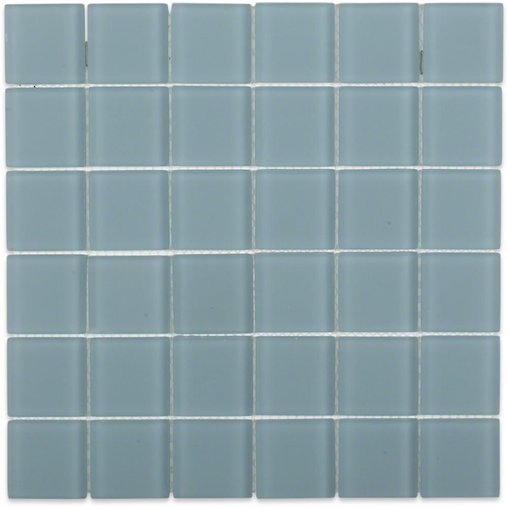 Splashback Tile Contempo Blue Gray Frosted Glass 12 in. x 12 in. x 8 mm ...