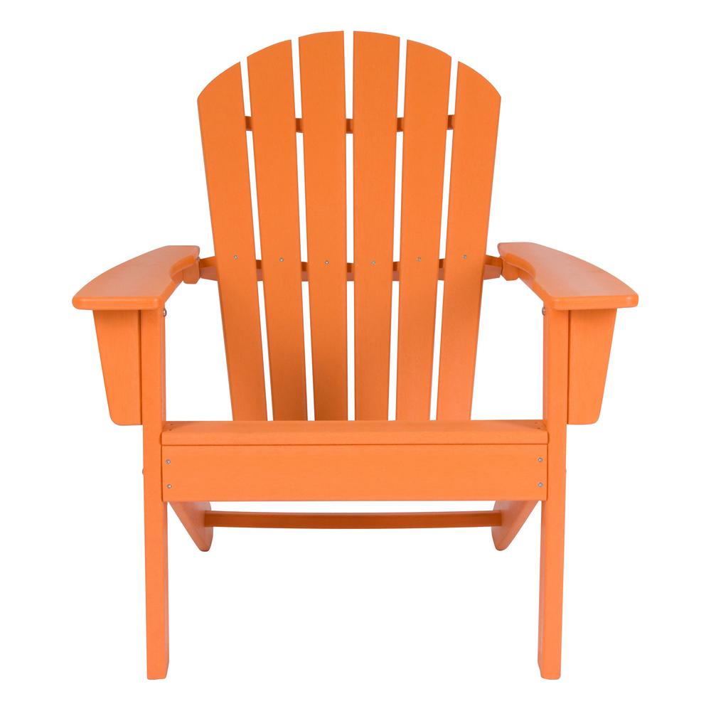 Shine Company Tangerine Resin Seaside Plastic Adirondack ...