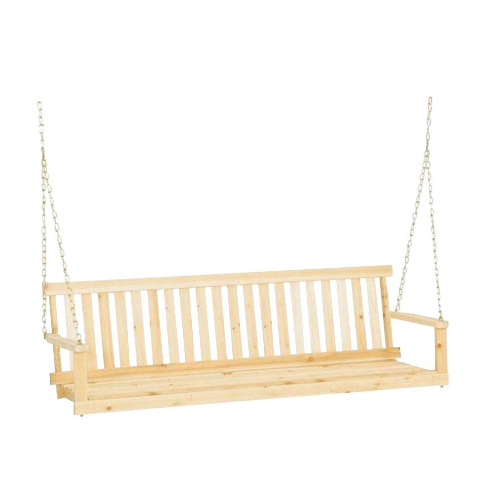 Jack Post 5 Ft Hardwood Porch Swing With Chains H 25 The Home Depot