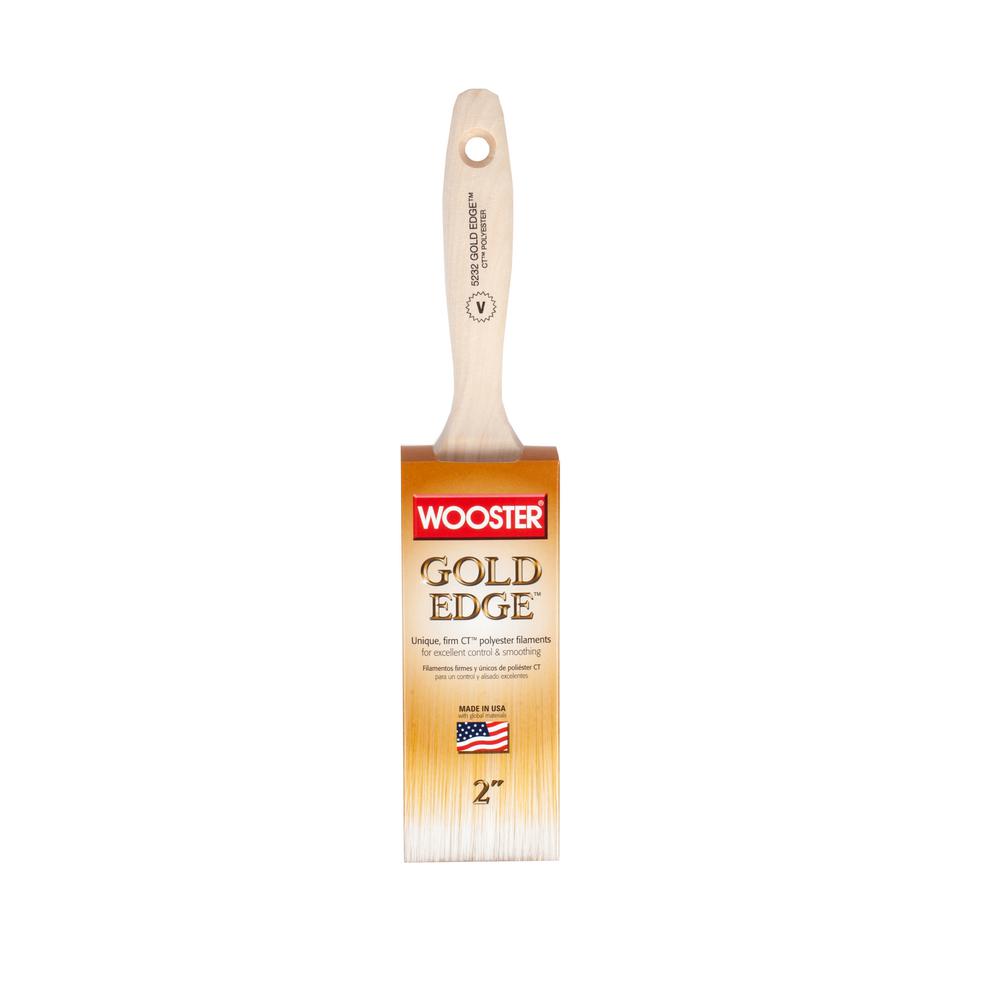 Wooster 2 in. Gold Edge Polyester Flat Brush0052320020 The Home Depot