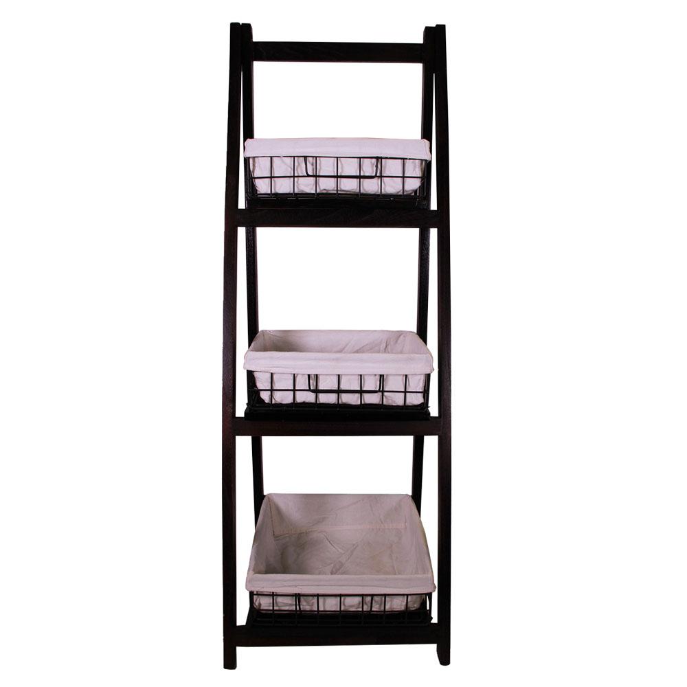 Espresso 4 Tier Resin Slat Square Tower Shelving She04225 The Home Foldable Wood Shelf With 3