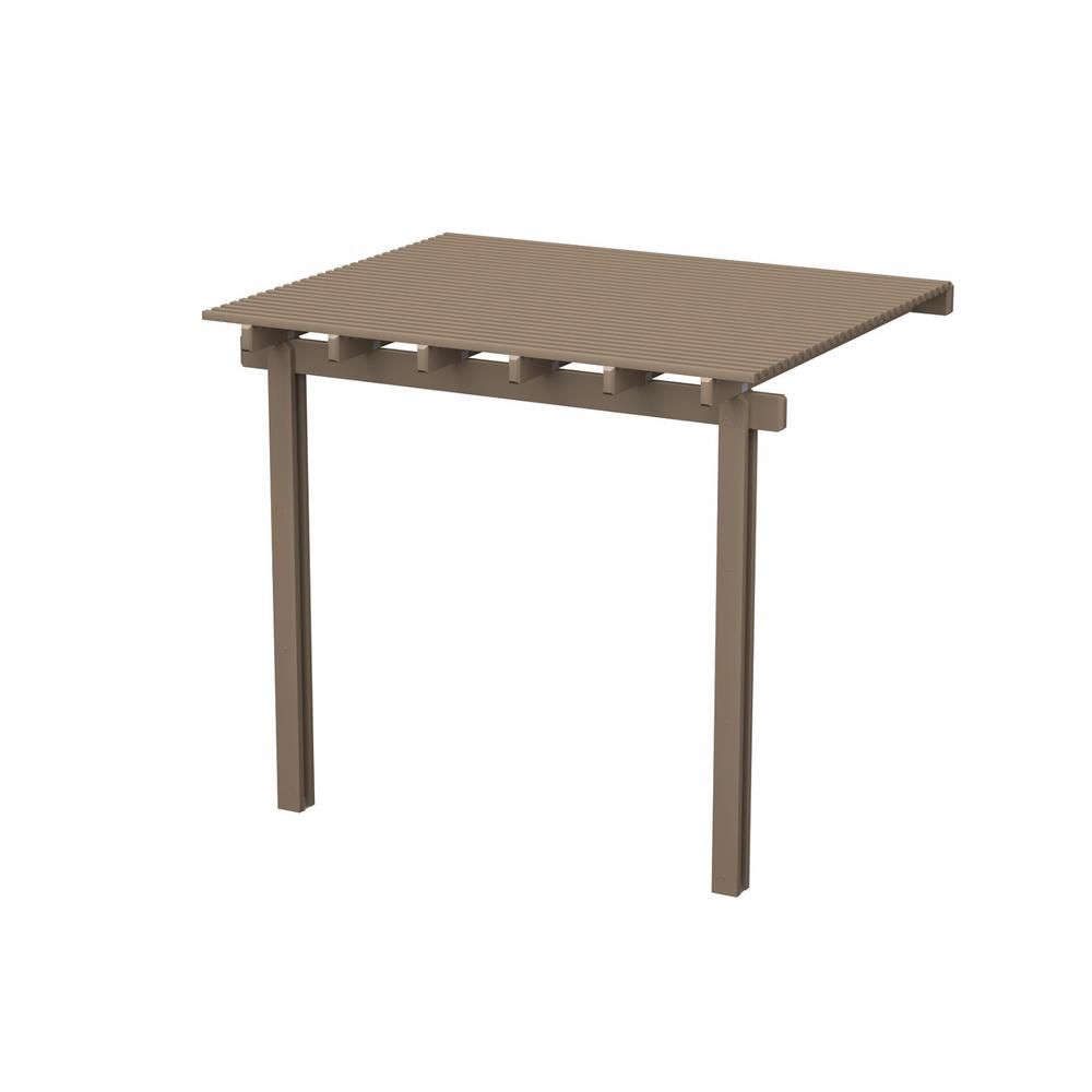 Patio Umbrellas The Home Depot 12 Ft X 8 Adobe Aluminum Attached Open Lattice Pergola
