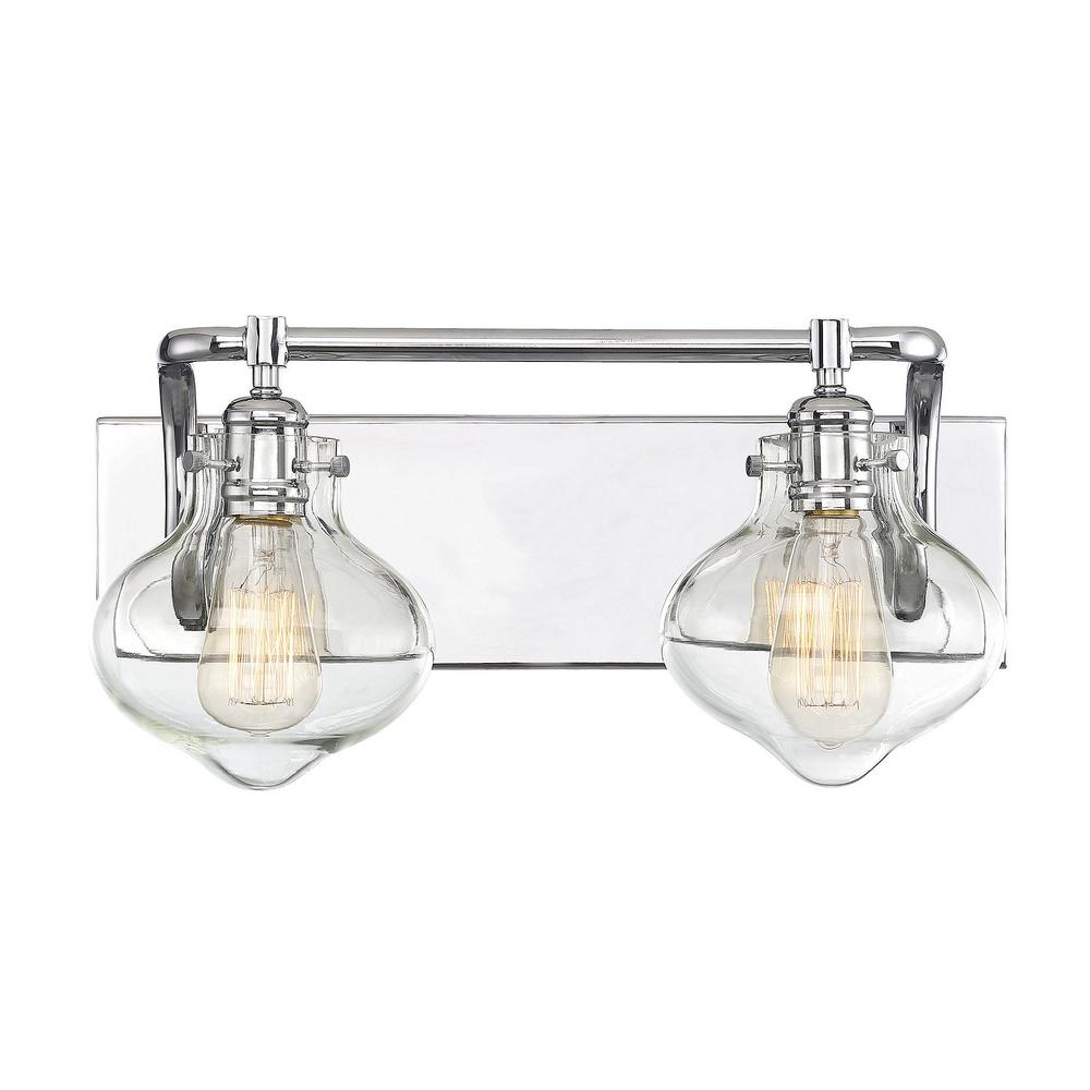 Filament Design 2 Light Polished Chrome Bath With Clear Gl Filament Design 2 Light Polished Chrome Bath With Clear Gl
