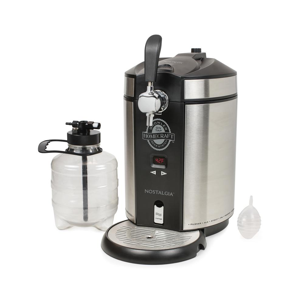 Nostalgia Homecraft On Tap Beer Growler Cooling System, Stainless Steel by Nostalgia