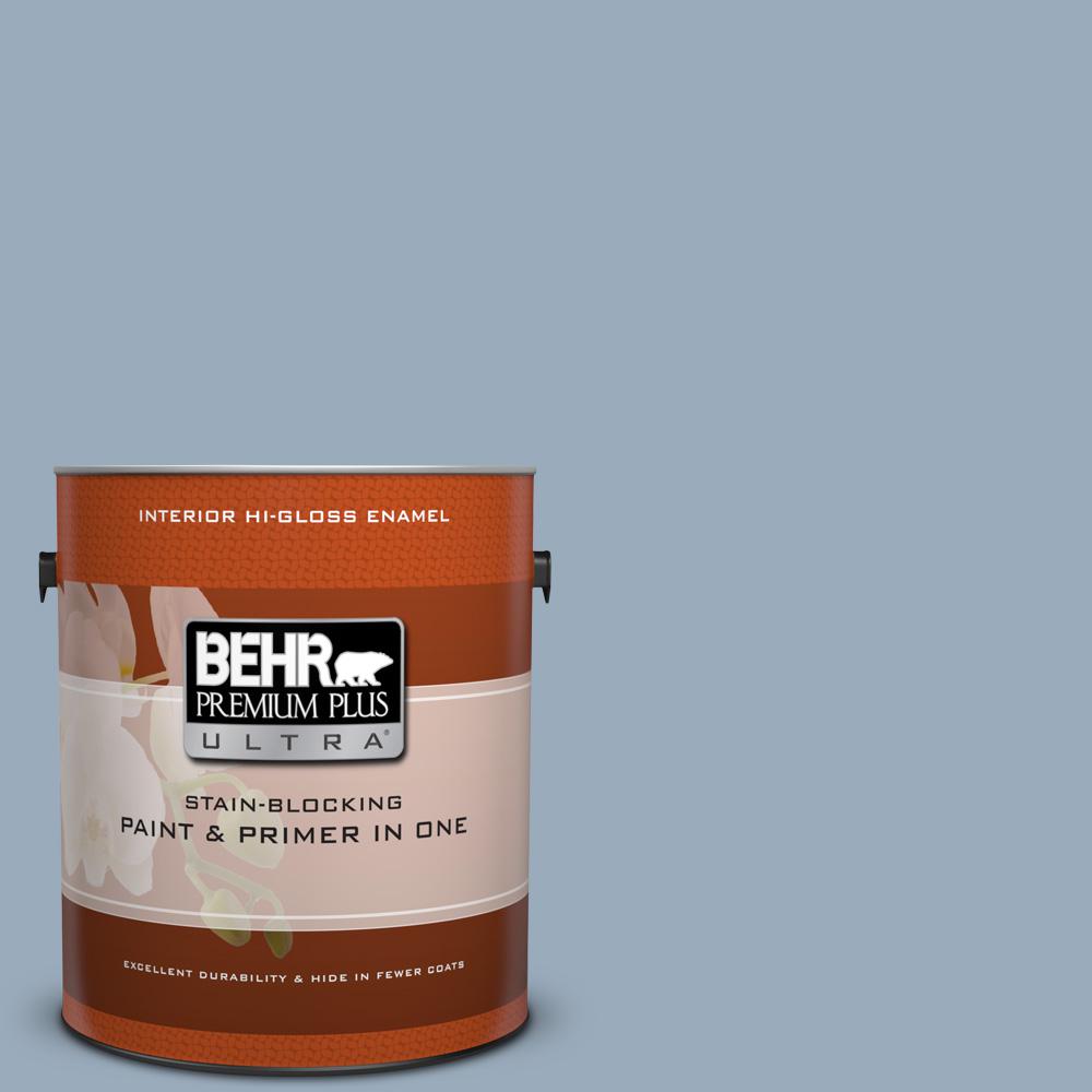 Behr Premium Plus Ultra 1 Gal 570f 4 Blue Willow Hi Gloss Enamel 570f 4 Blue Willow Hi Gloss Enamel Interior Paint And Primer In One