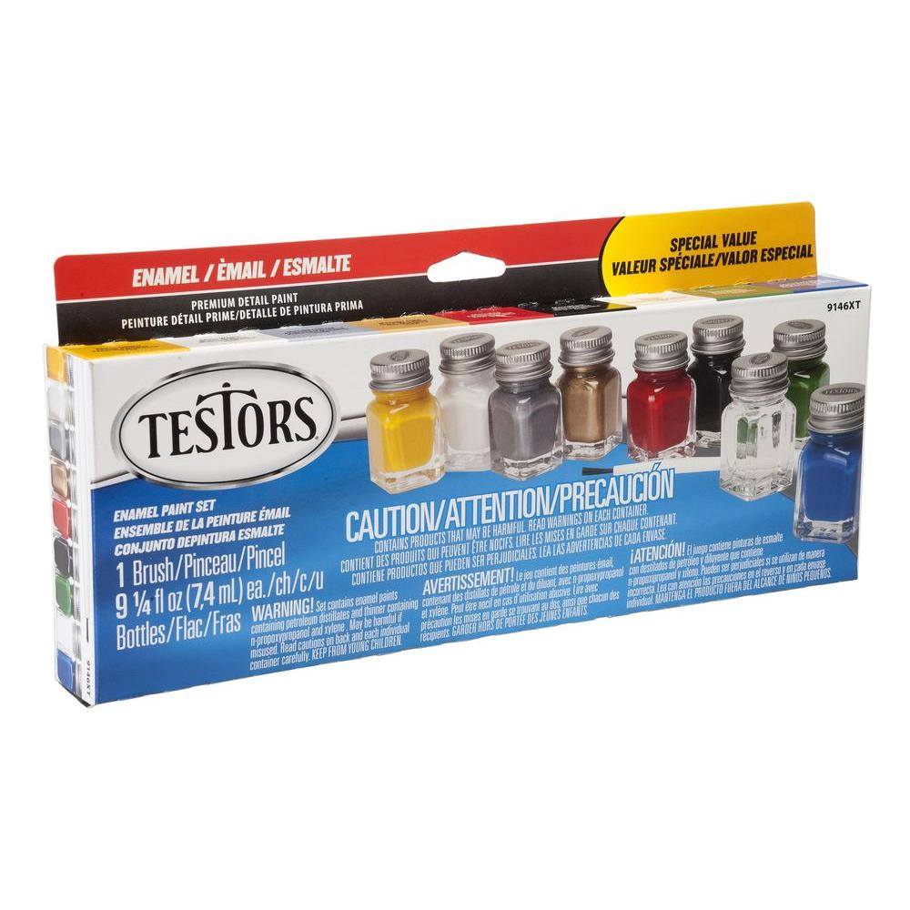 Testors 0.25 Oz. 8-Color All Purpose Gloss Enamel Paint Set (6-Pack ...