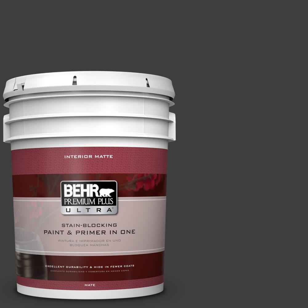 BEHR Premium Plus Ultra 5 gal. T133 Black Lacquer Flat/Matte Interior