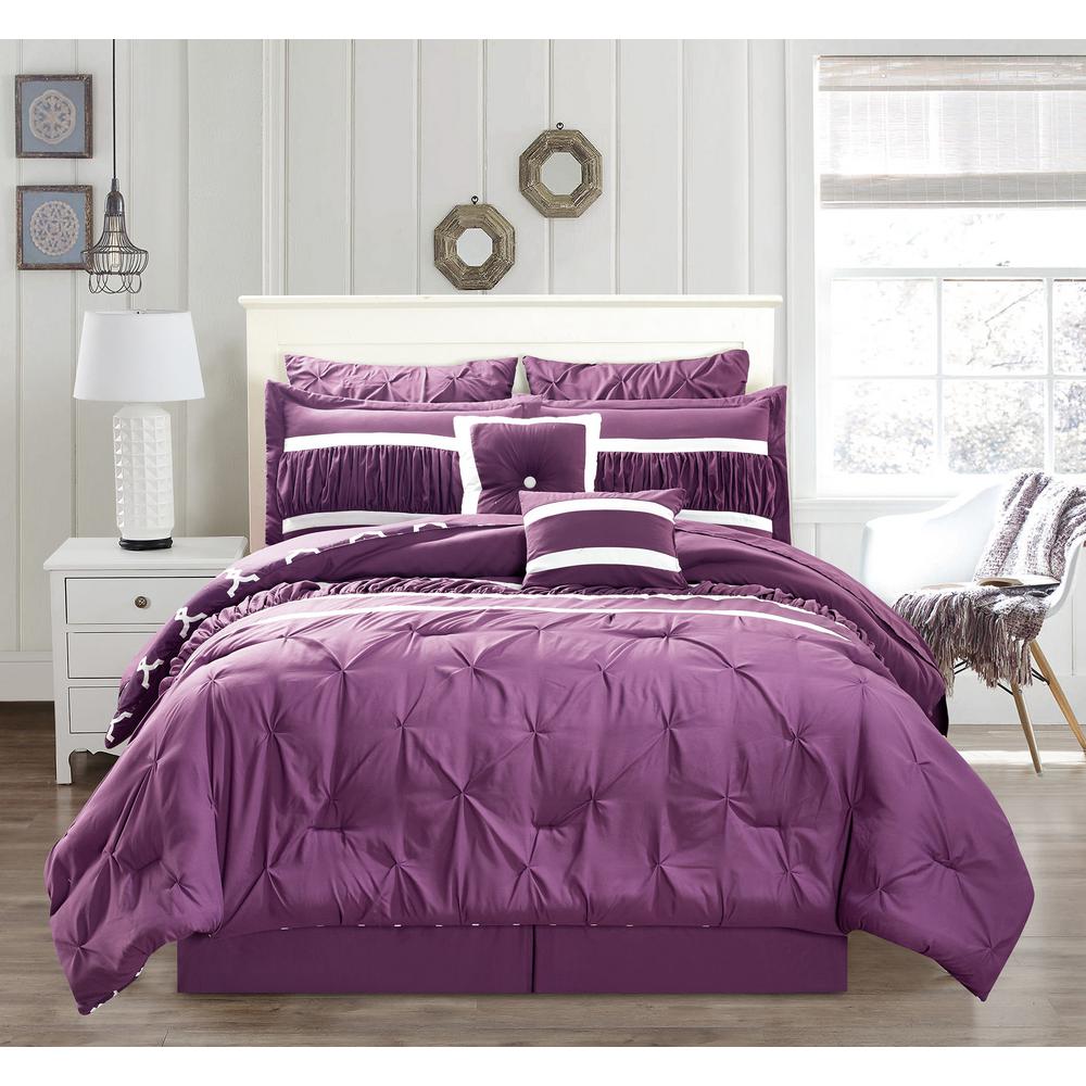 Kensie Marlin 10Piece Plum Queen Comforter SetMARLIN 12393D=1 The