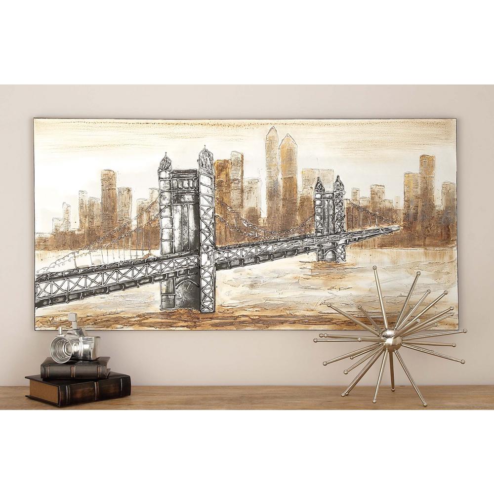 55 In X 28 The Bridge And City Canvas Wall Art