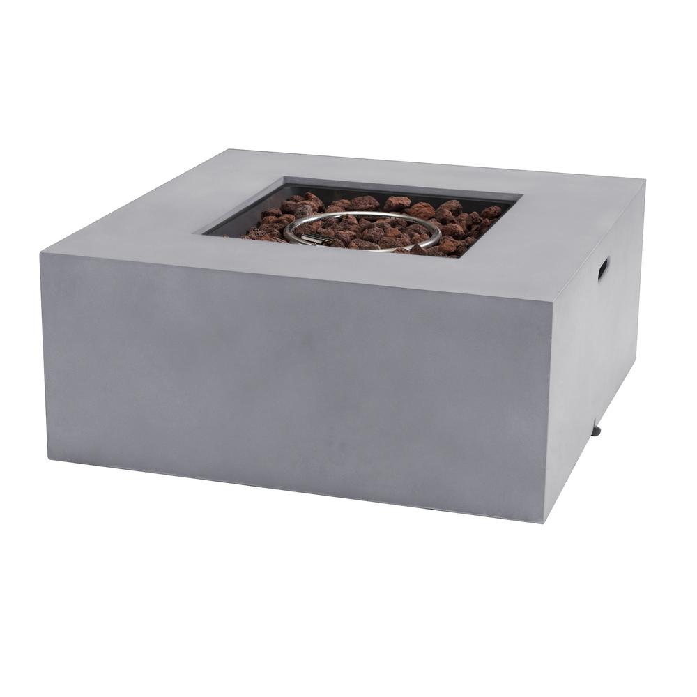 Sunjoy Auburn 36 In X 16 In Square Concrete Propane Fire Pit