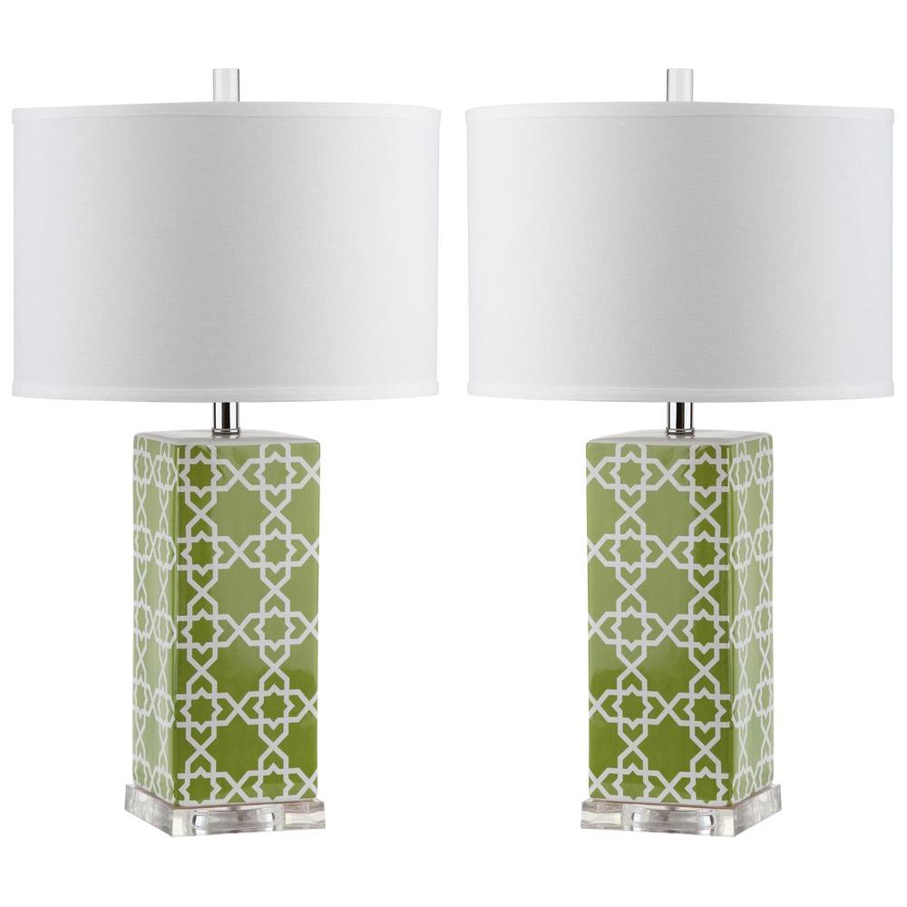 ORE International 26 in. Ceramic Green Table Lamp6118GN The Home Depot