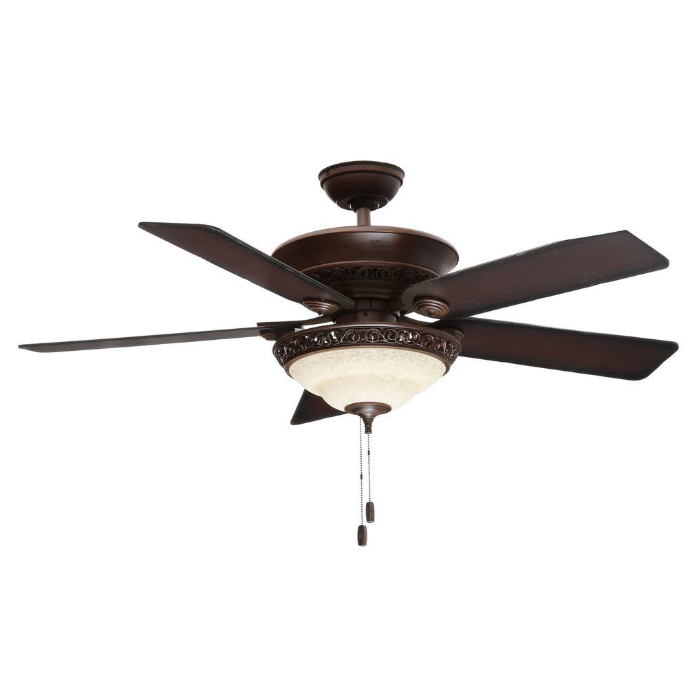 Hunter Italian Countryside 52 in. Indoor Cocoa Bronze Ceiling Fan with ...