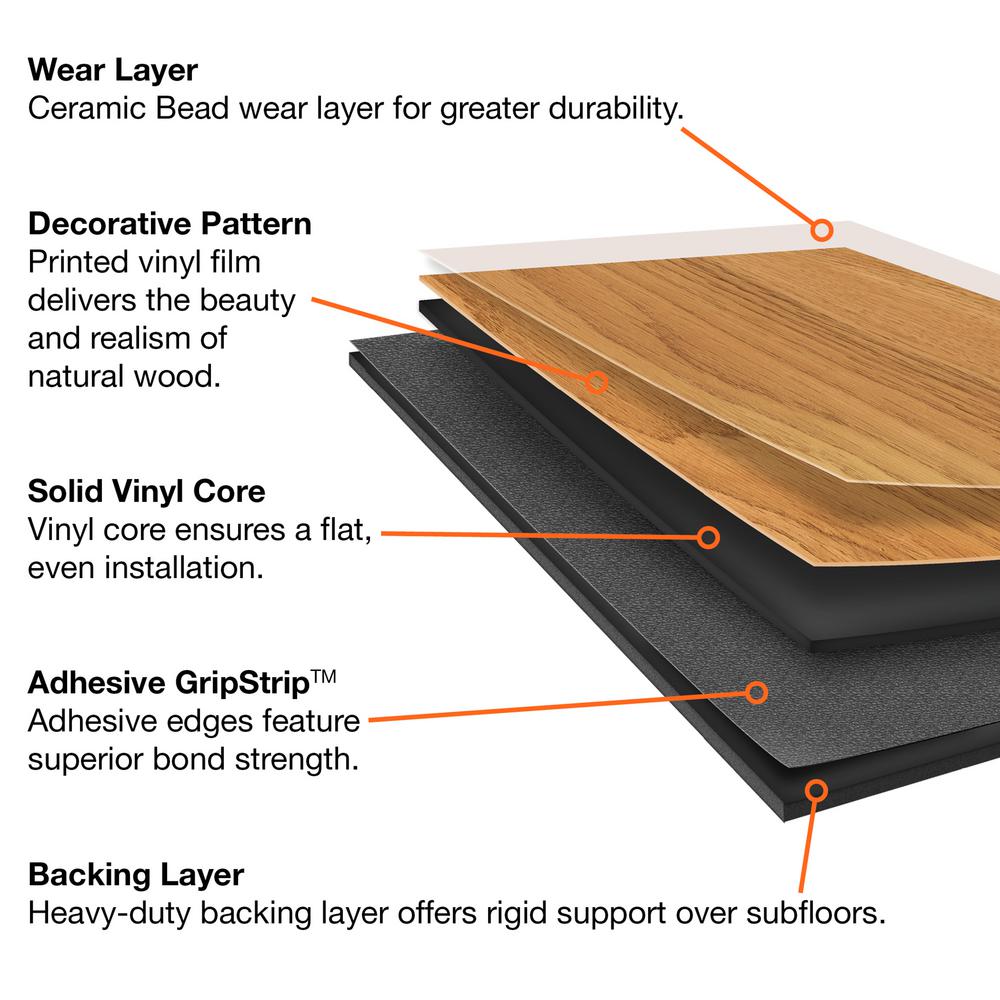 Trafficmaster African Wood Dark 6 In X 36 In Luxury Vinyl