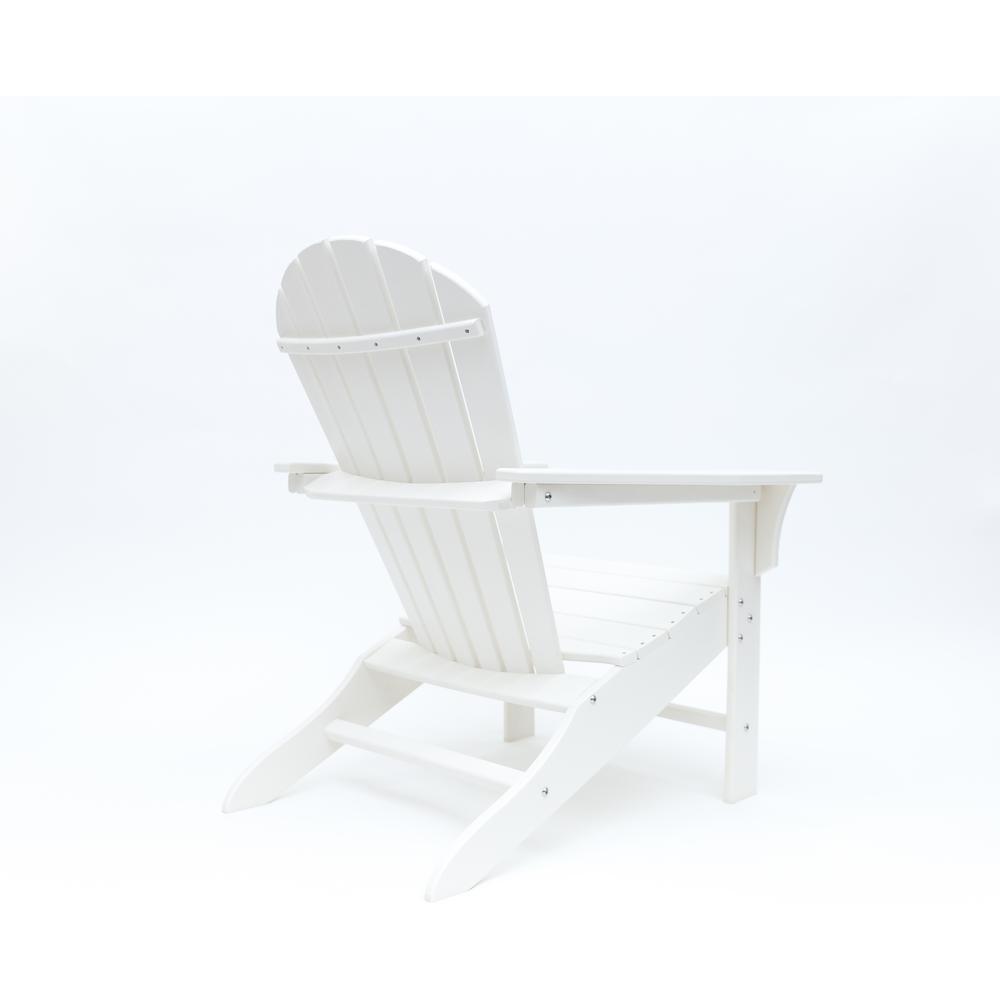 LuXeo Hampton White Outdoor Patio Plastic Adirondack Chair