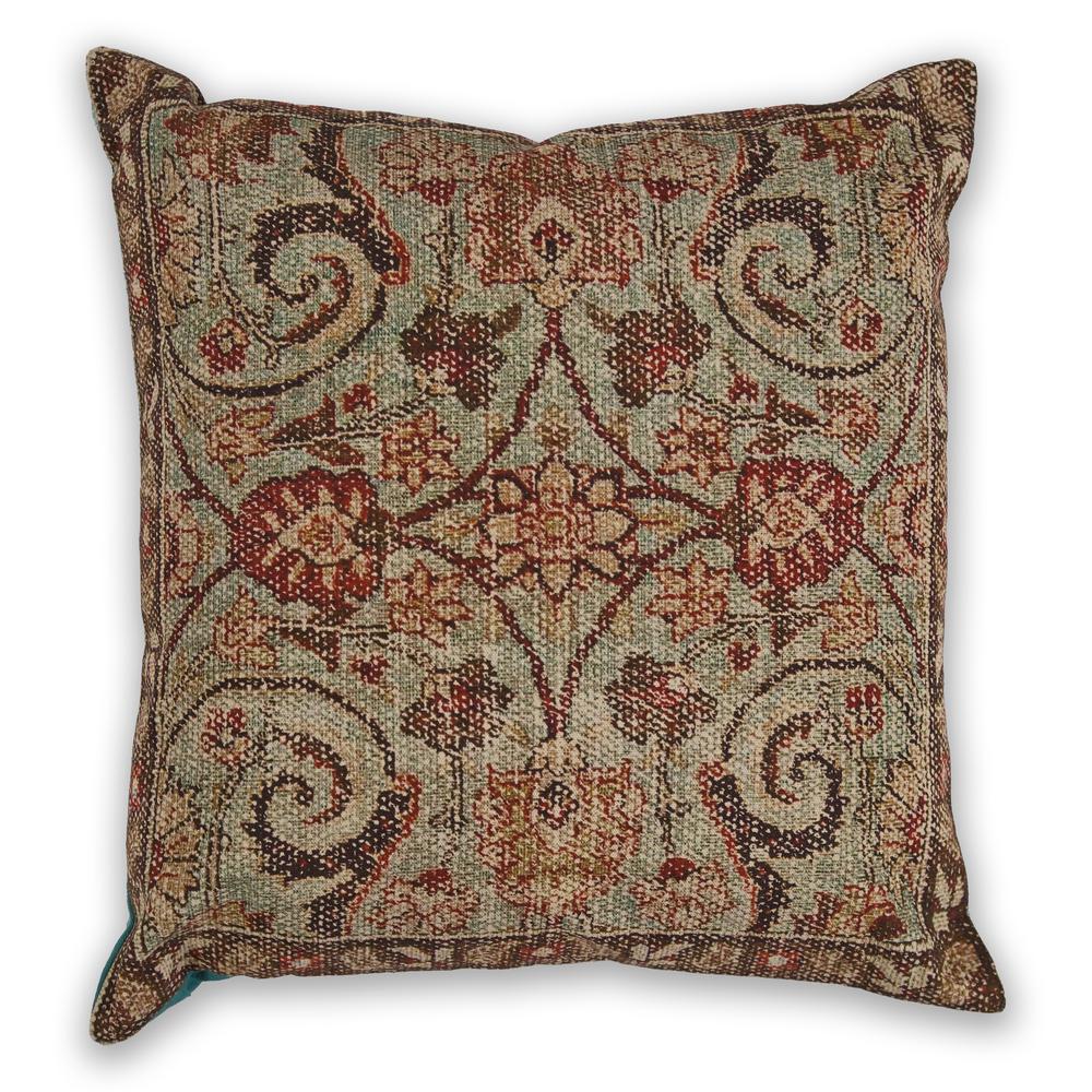 Kas Rugs Rustic Chic Blue Geometric Hypoallergenic Polyester 18 in. x