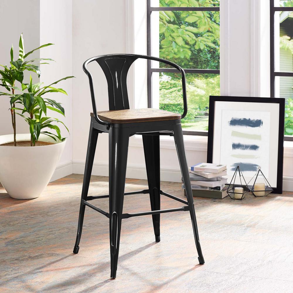 Amerihome Loft Style 30 In Stackable Bar Stool In Black