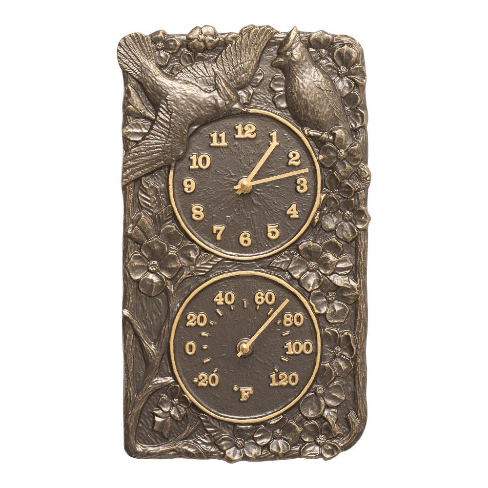 Whitehall Products Cardinal Indoor Outdoor Wall Clock And Thermometer Whitehall Products Cardinal Indoor Outdoor Wall Clock And Thermometer