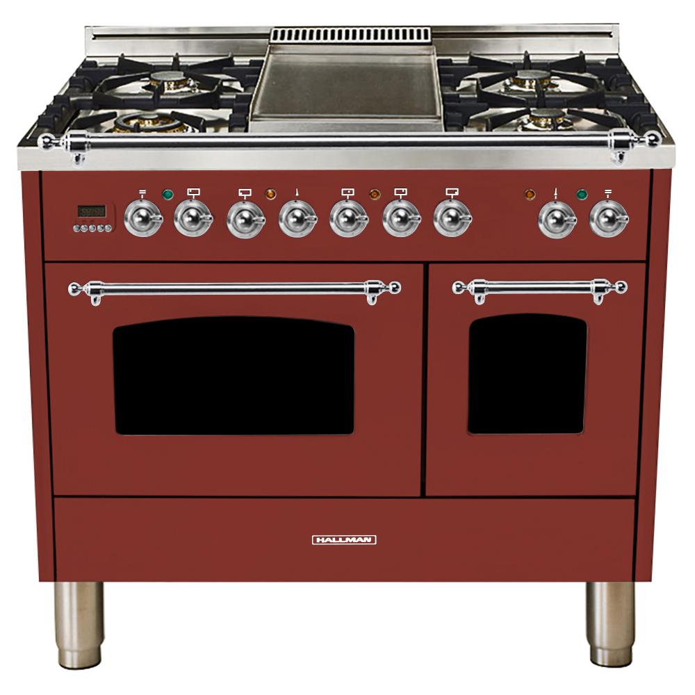 Hallman 40 In 4 0 Cu Ft Double Oven Dual Fuel Italian Range Cu Ft Double Oven Dual Fuel