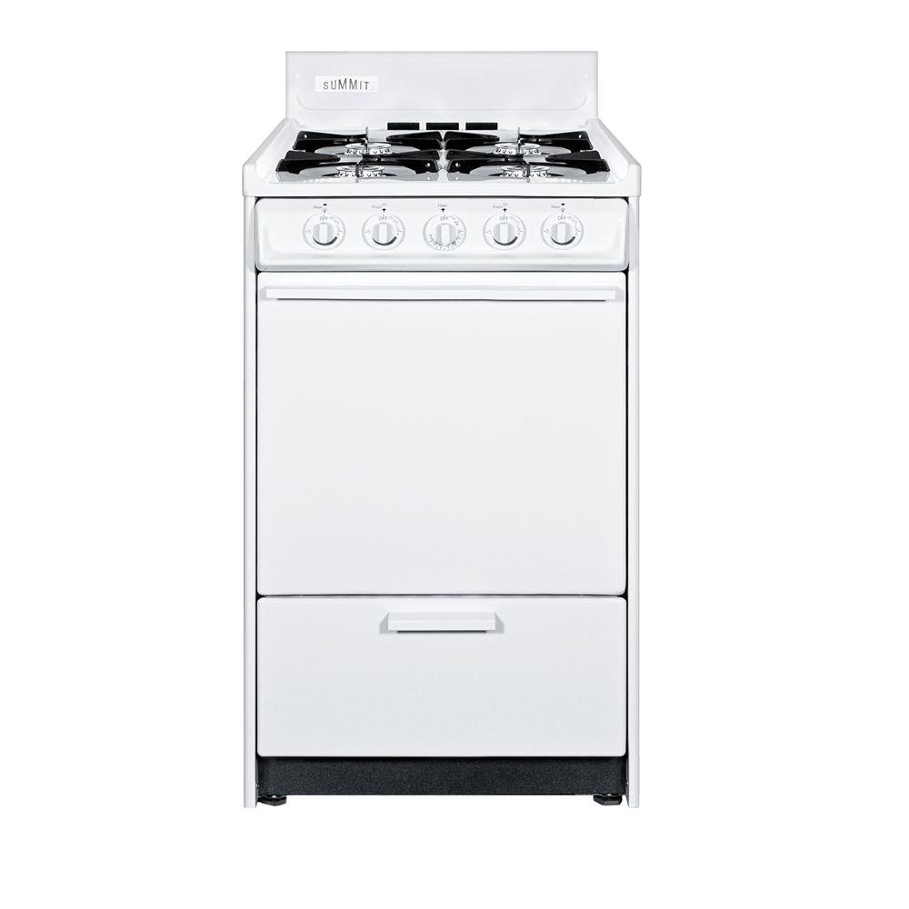 Summit Appliance 20 in. 2.46 cu. ft. Gas Range in WhiteWNM1107 The Home Depot