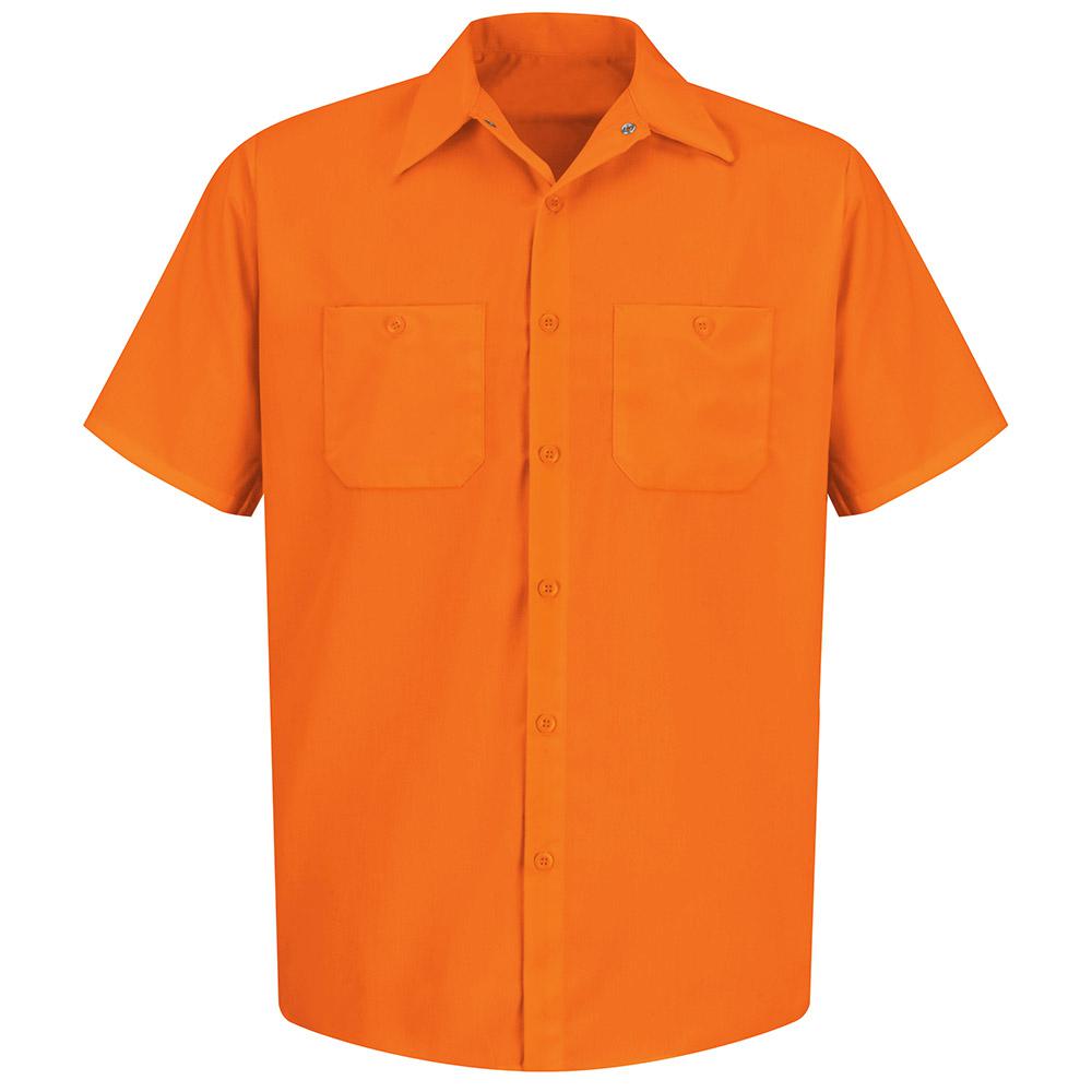 Red Kap Mens Enhanced Visibility Short Sleeve Ripstop Work Shirt Big//Tall
