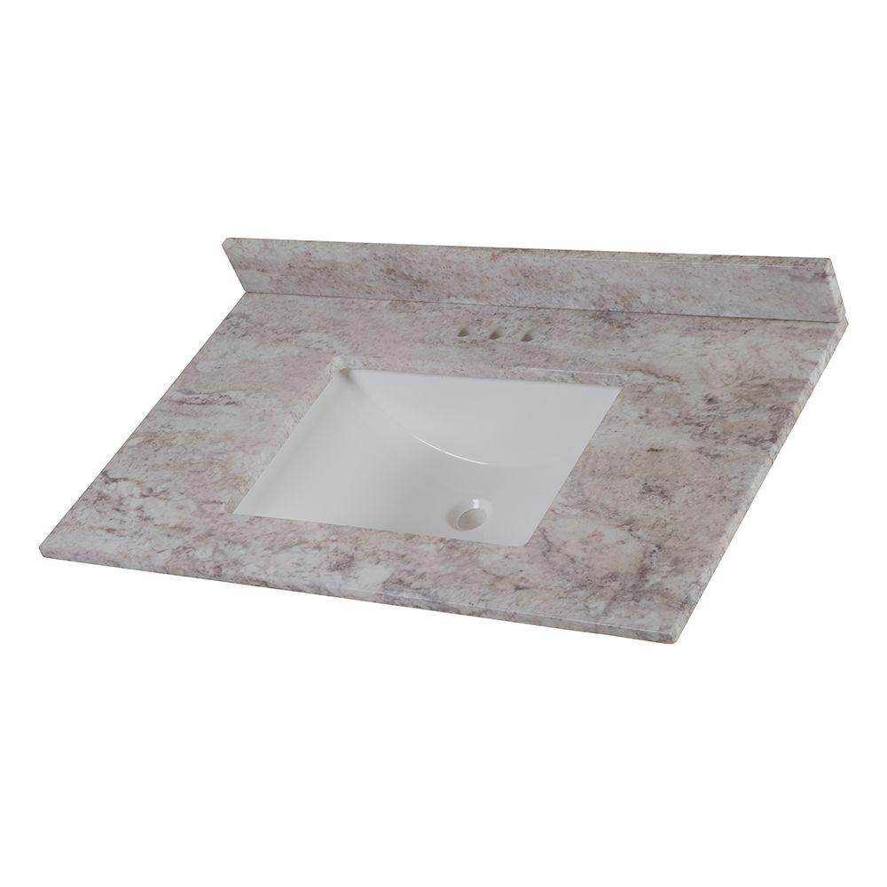 Undermount Vanity Tops Bathroom Vanities The Home Depot D Stone Effects Vanity Top In Winter Mist