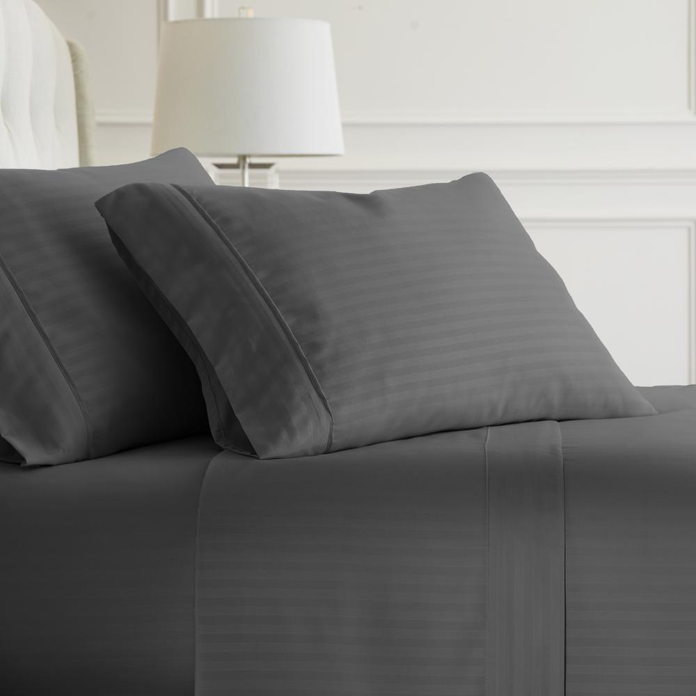1000tc 4 PCs Attached Water Bed Sheet Set 15 Inch Queen Size Solid//Stripe Colors